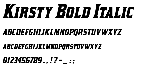 Kirsty Bold Italic font