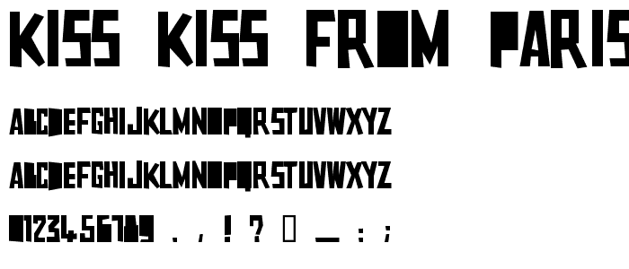 Kiss Kiss From Paris font