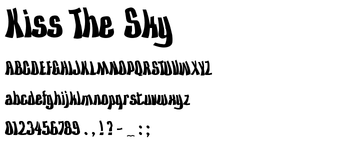 Kiss The Sky font