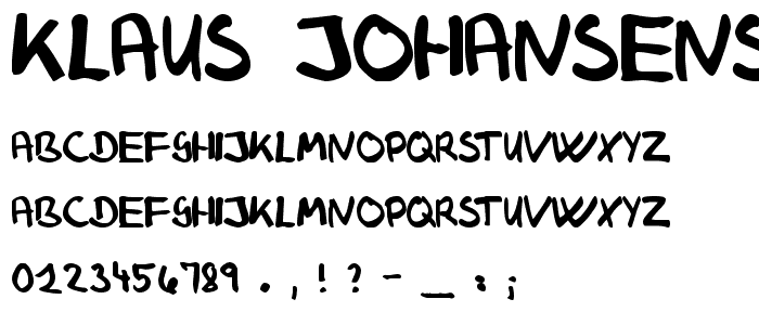 Klaus Johansens haandskrift font