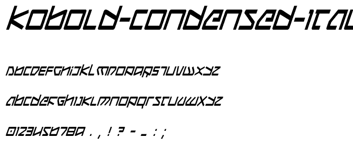 Kobold Condensed Italic font