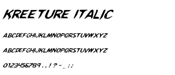 Kreeture Italic font