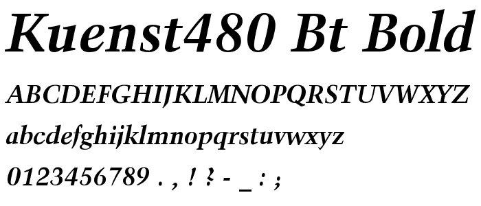 Kuenst480 BT Bold Italic font