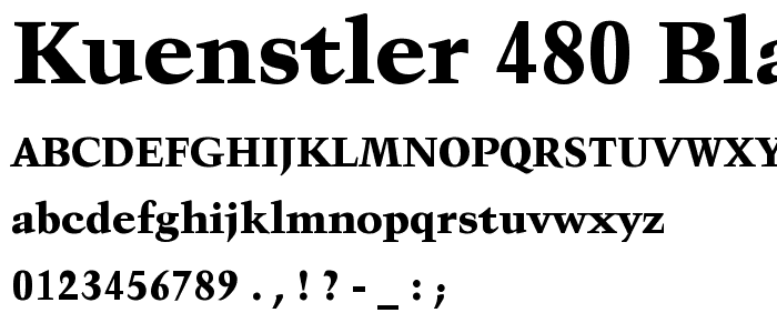 Kuenstler 480 Black BT font