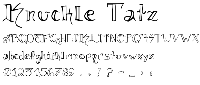 knuckle.tatz font