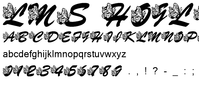 LMS Hogle Zoo Flutterbys font