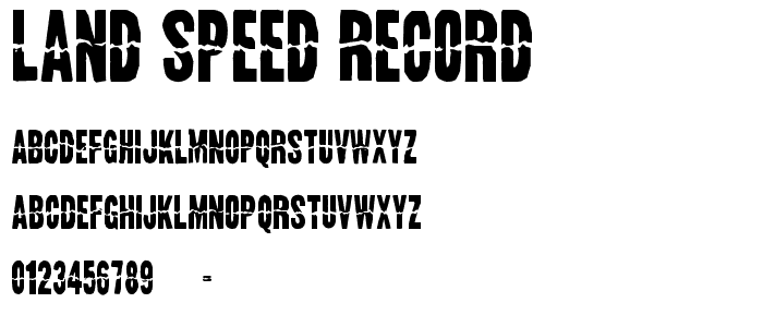 Land Speed Record font