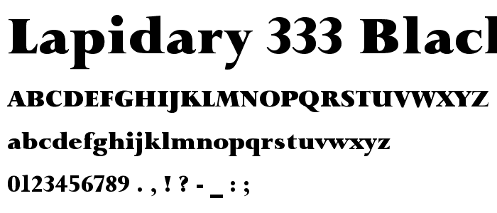 Lapidary 333 Black BT font