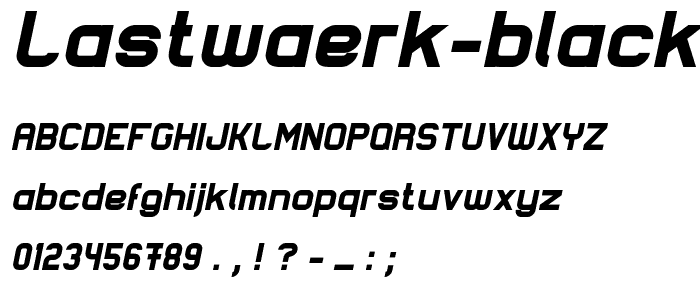 Lastwaerk black Oblique font