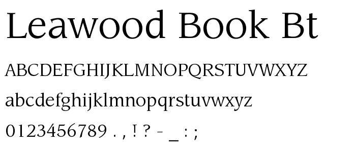 Leawood Book BT font