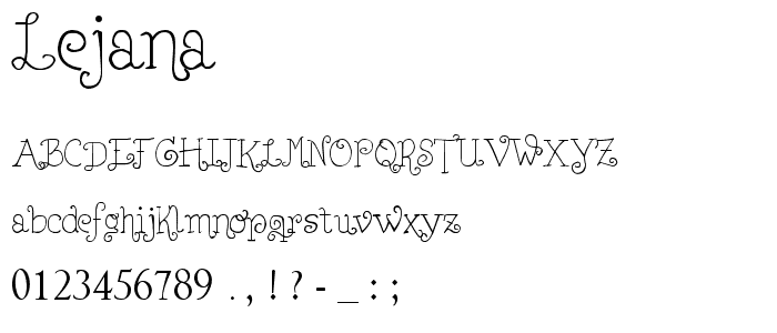 Lejana font