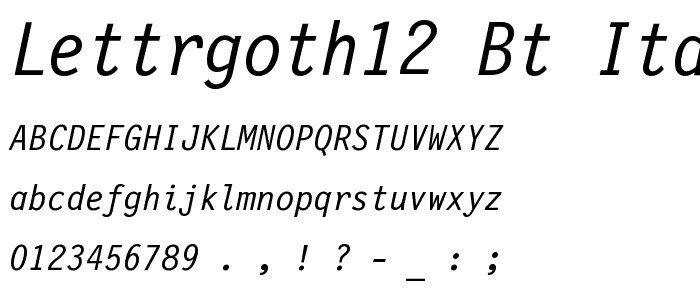 LettrGoth12 BT Italic font