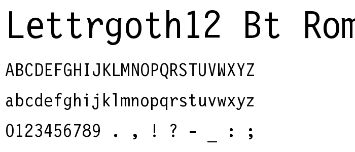 LettrGoth12 BT Roman font