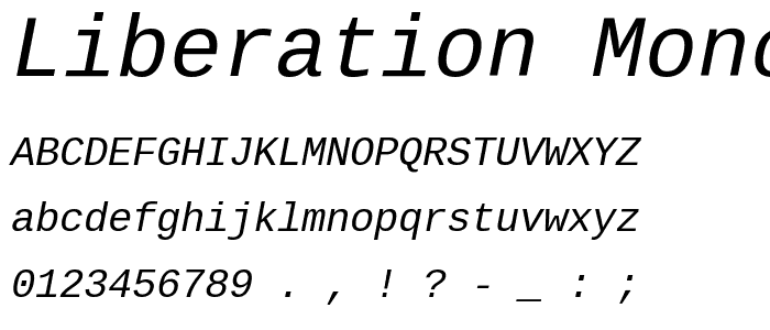 Liberation Mono Italic font