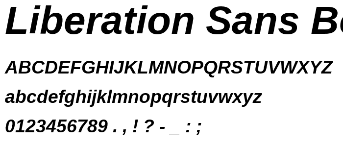 Liberation Sans Bold Italic font