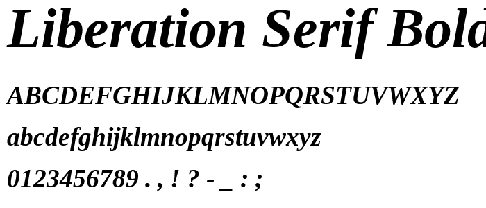 Liberation Serif Bold Italic font