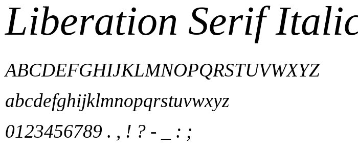 Liberation Serif Italic font