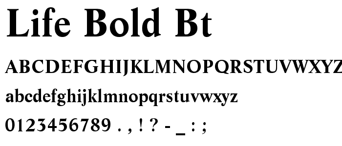 Life Bold BT font