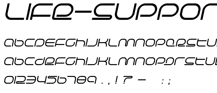 Life Support Italic font