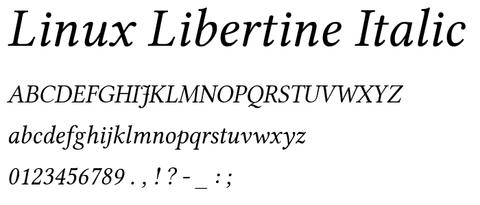 Linux Libertine Italic font