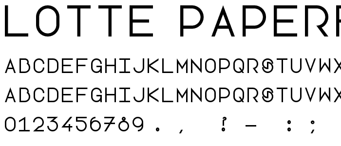 Lotte Paperfang font