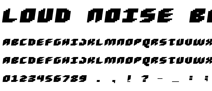 Loud noise Black Skew font