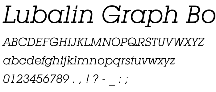 Lubalin Graph Book Oblique BT font