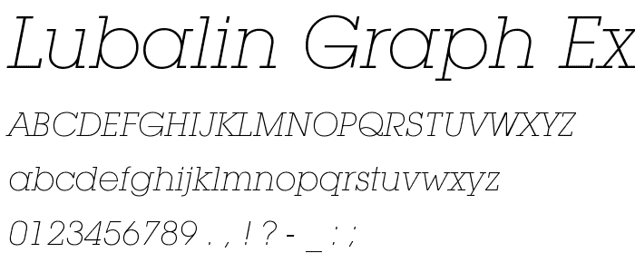 Lubalin Graph Extra Light Oblique BT font