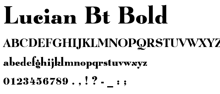 Lucian BT Bold font