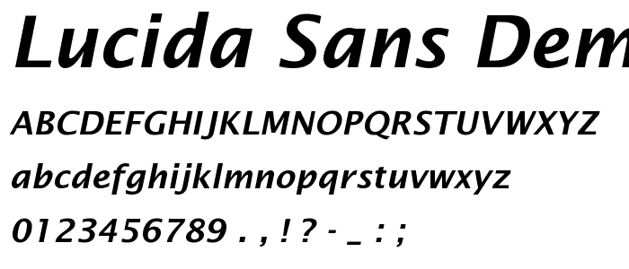 Lucida Sans Demibold Italic font