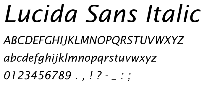 Lucida Sans Italic font