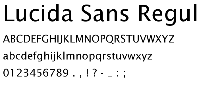 Lucida Sans Regular font