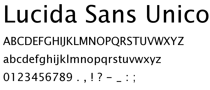 Lucida Sans Unicode font