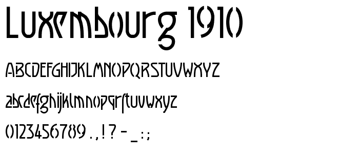 Luxembourg 1910 font