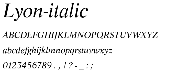 Lyon-Italic font