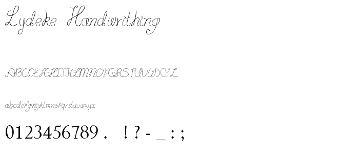 lydeke Handwrithing font