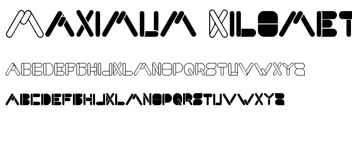 MAXIMUM KILOMETER font