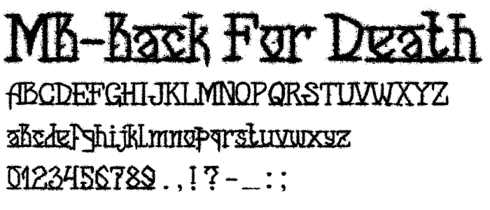 MB-Back for Death font