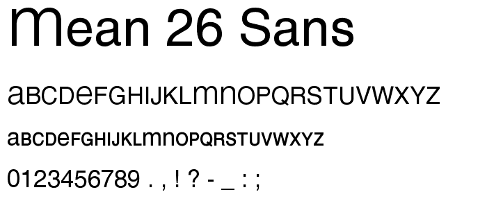 MEAN 26 Sans font