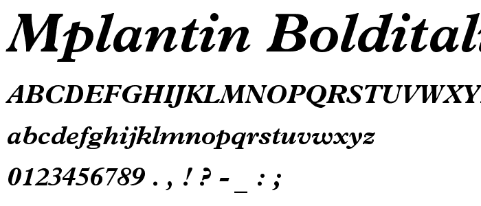 MPlantin-BoldItalic font