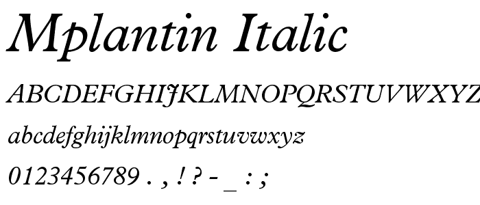 MPlantin-Italic font