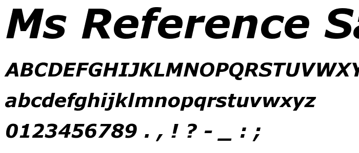 MS Reference Sans Serif Bold Italic font