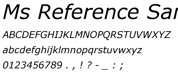 MS Reference Sans Serif Italic font