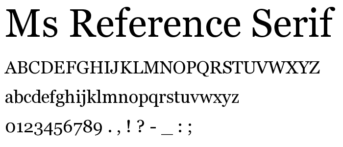 MS Reference Serif font