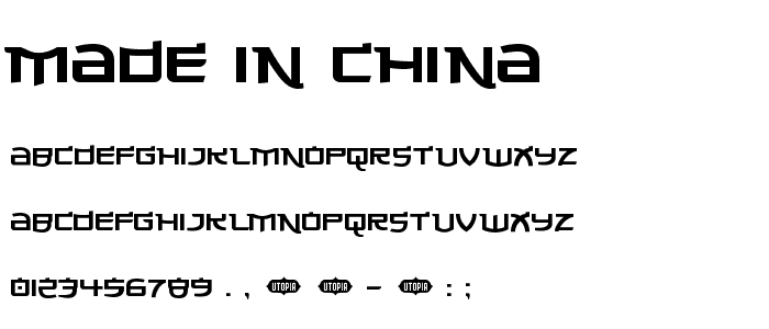 Made in China font