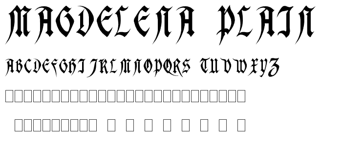 Magdelena Plain: font