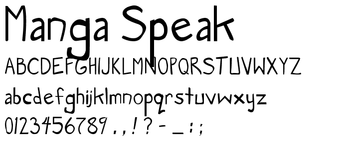 Manga Speak font