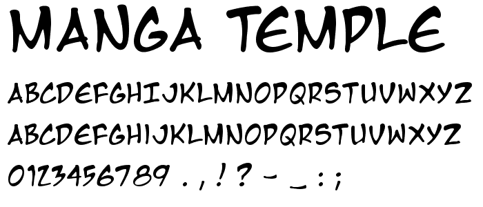 Manga Temple font