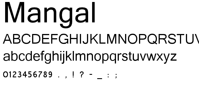 Mangal font