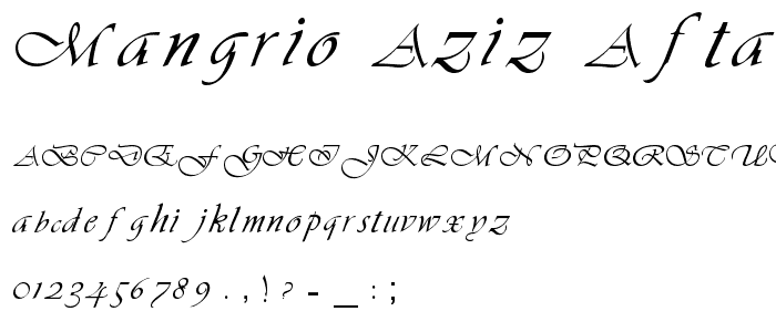 Mangrio_Aziz_Aftab_Talpur_Styli font